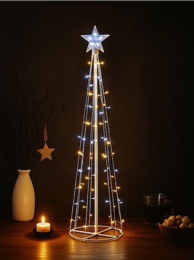 Składana dekoracja świąteczna w kształcie drzewa z oświetleniem LED
