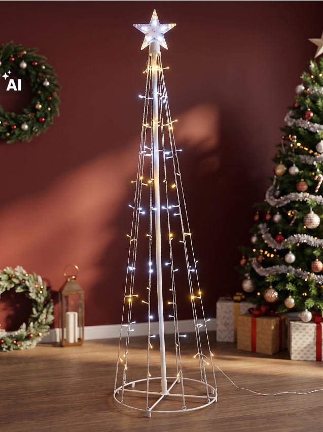 Sinsay - Decorațiune de Crăciun pliabilă în formă de brad cu lumini LED - alb
