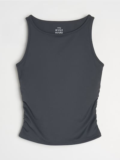 Športni top z naborki in odstranljivimi košaricami Gym Hard