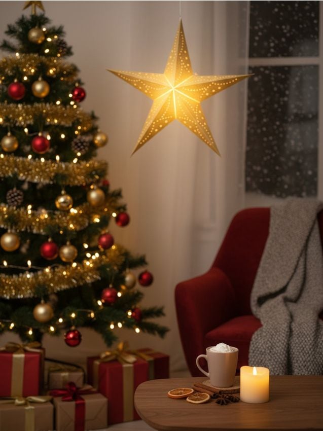 Sinsay - Vianočná LED lampa v tvare hviezdy - zlatá