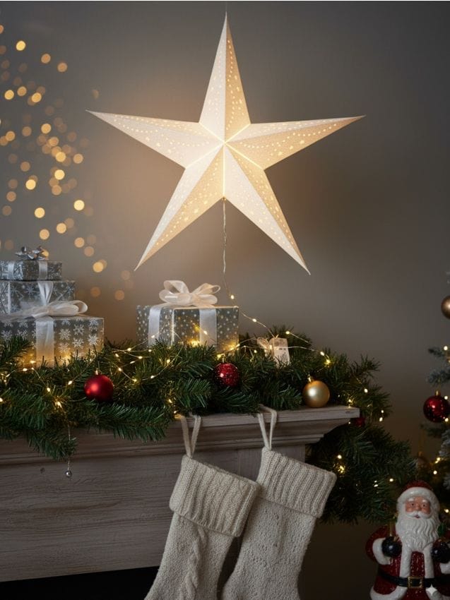 Sinsay - Vianočná LED lampa v tvare hviezdy - strieborná