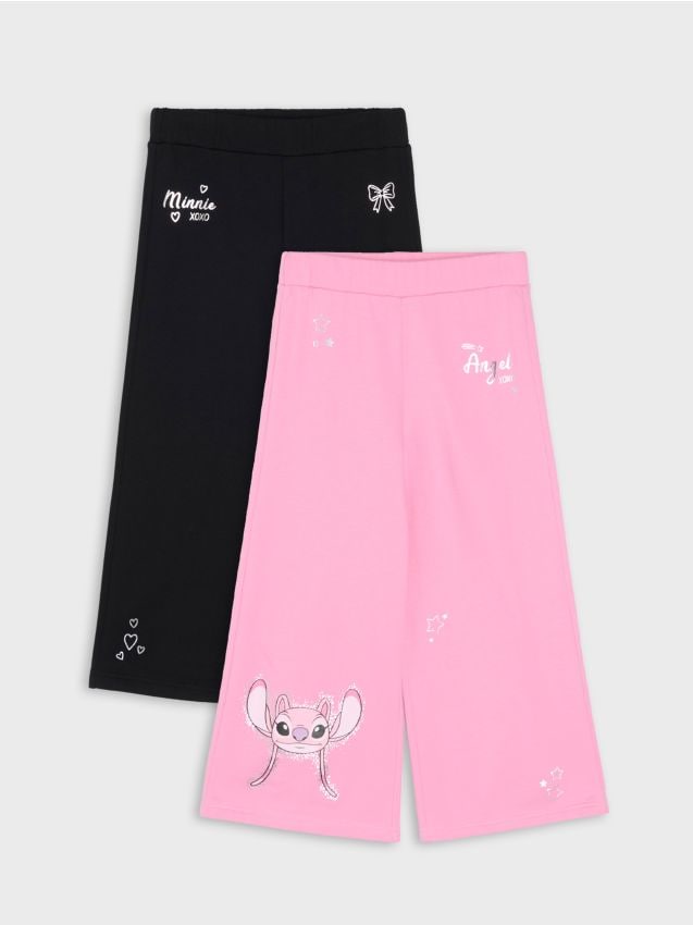 Sinsay - Pantaloni wide leg din bumbac cu imprimeu 2 pack Disney - multicolor