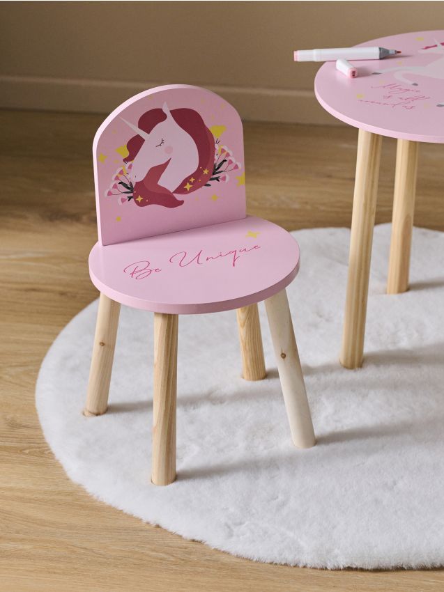 Sinsay - Scaun cu motiv unicorn - roz-pastel