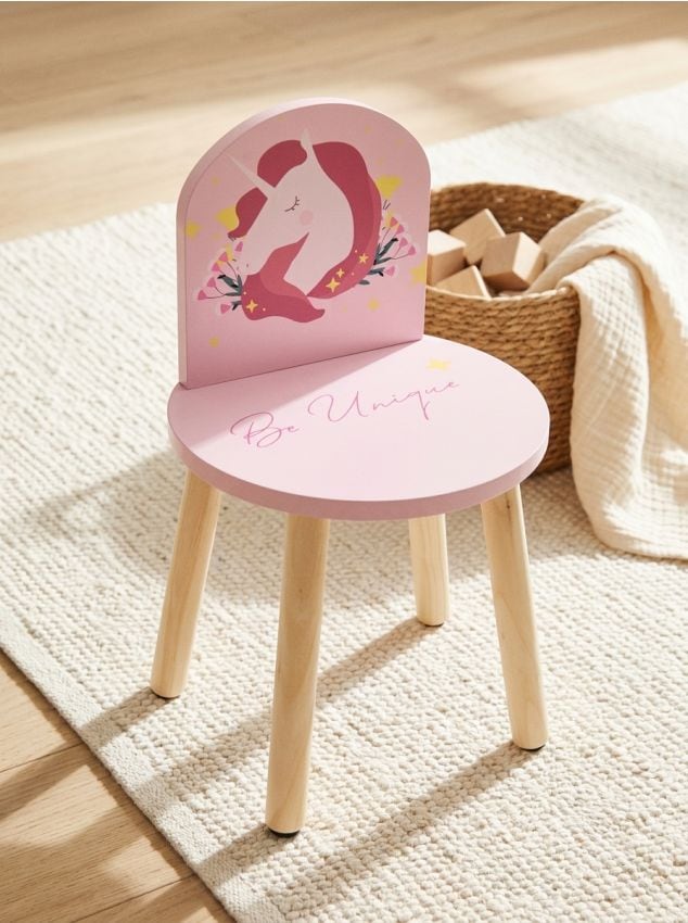 Sinsay - Scaun cu motiv unicorn - roz-pastel
