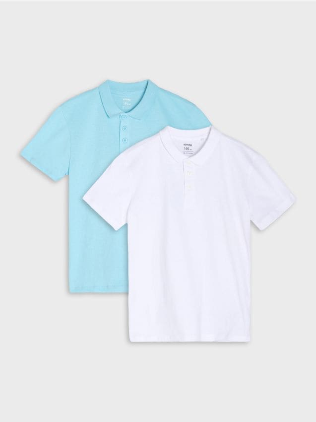 Sinsay - Koszulki polo w stylu basic 2 pack - błękitny