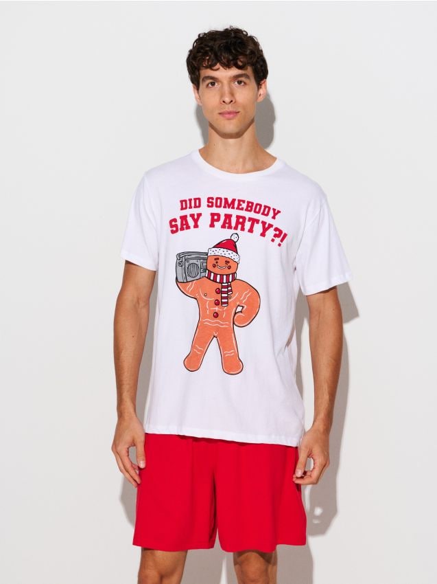 Sinsay - Bavlnené pyžamo s potlačou na chrbte - viacfarebná