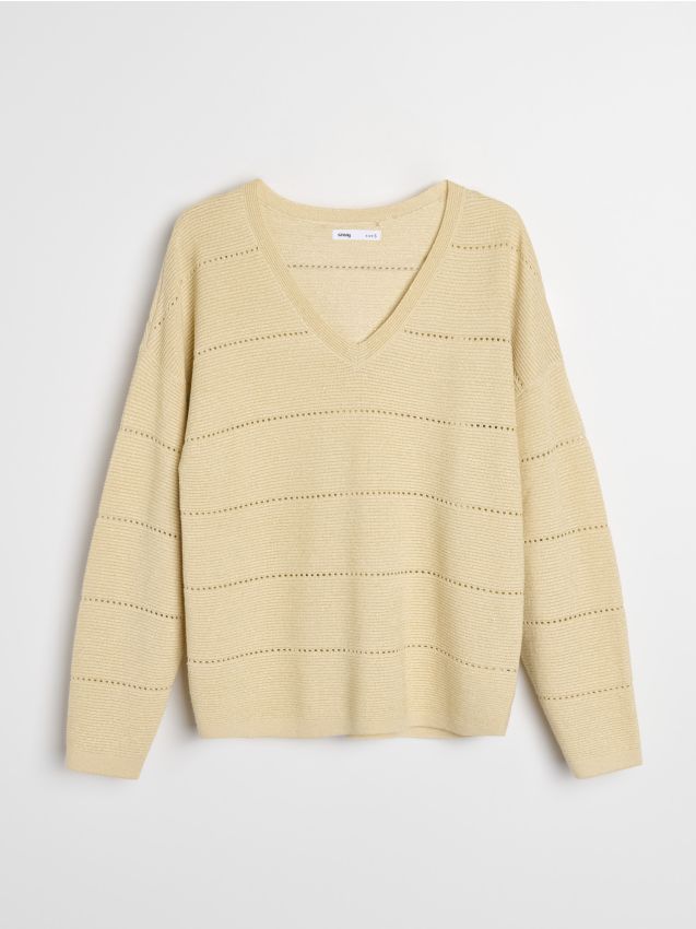 Sinsay - Pulover din material majoritar viscoză - auriu