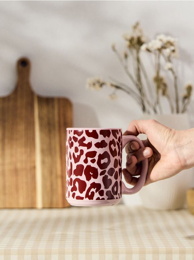 Sinsay - Cană ceramică cu imprimeu leopard - multicolor