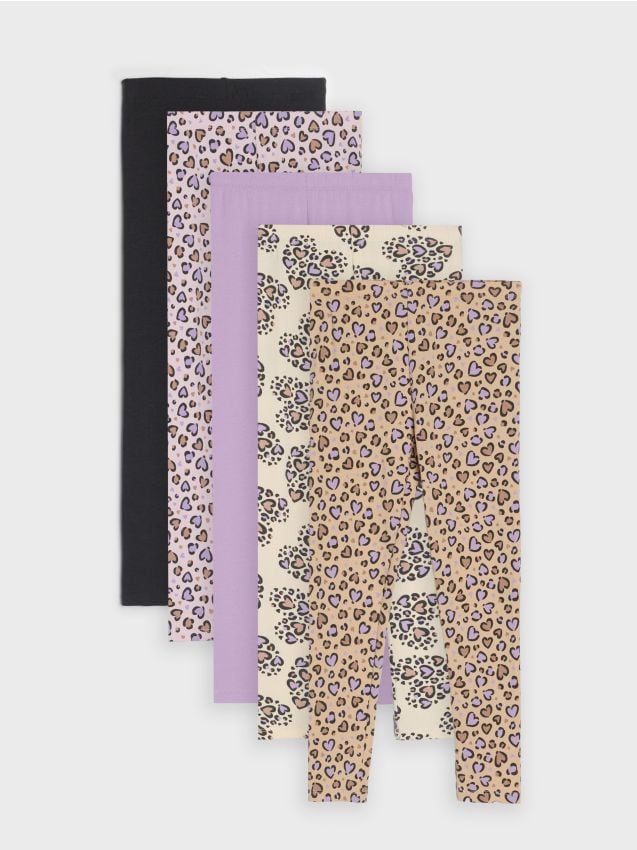 Sinsay - Bawełniane legginsy 5 pack - wielobarwny