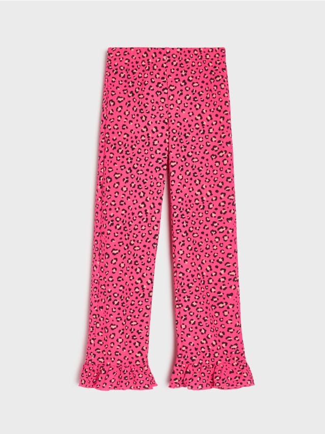 Sinsay - Pantaloni legging cu imprimeu leopard - roz-aprins