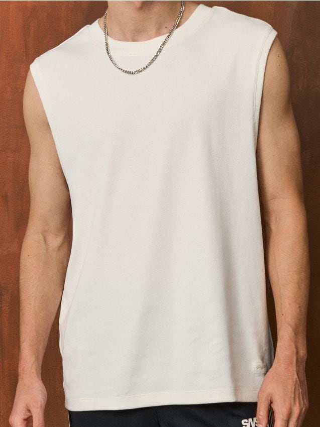 Sinsay - Tričko bez rukávov - krémová