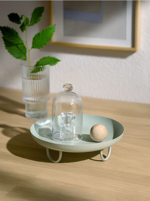 Sinsay - Dekoratívny podnos na nožičkách - bledozelená