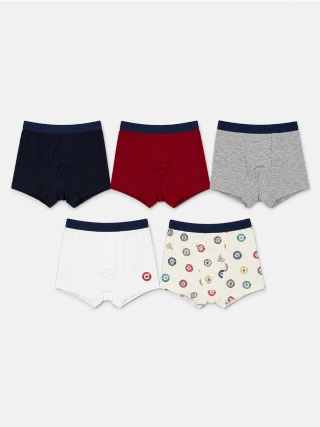 Sinsay - Boxeri din bumbac cu motiv de petice 5 pack - multicolor