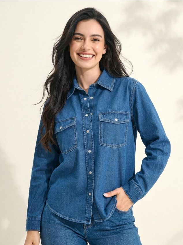 Sinsay - Cămașă din denim - albastru