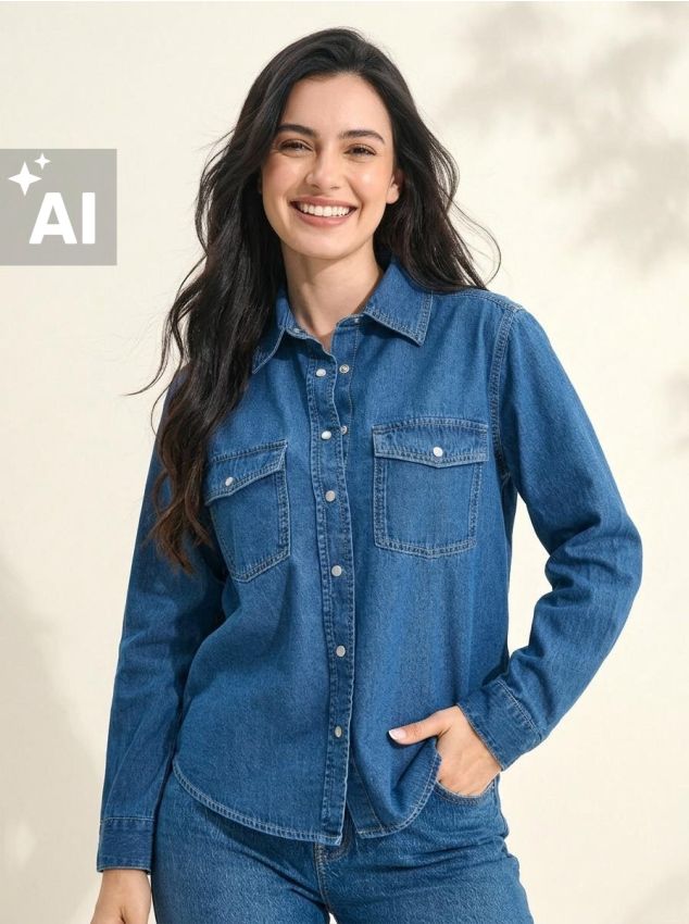 Sinsay - Cămașă din denim - albastru