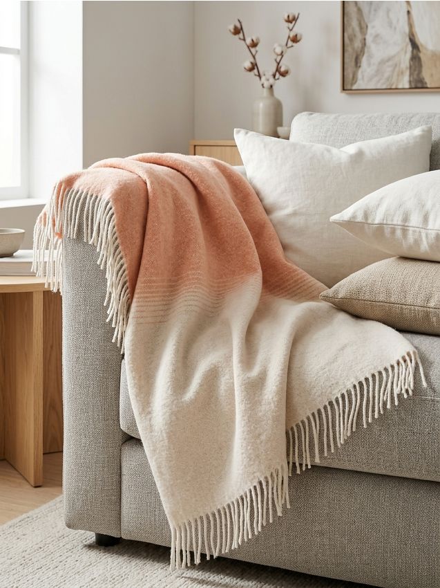 Sinsay - Pătură cu franjuri - nude