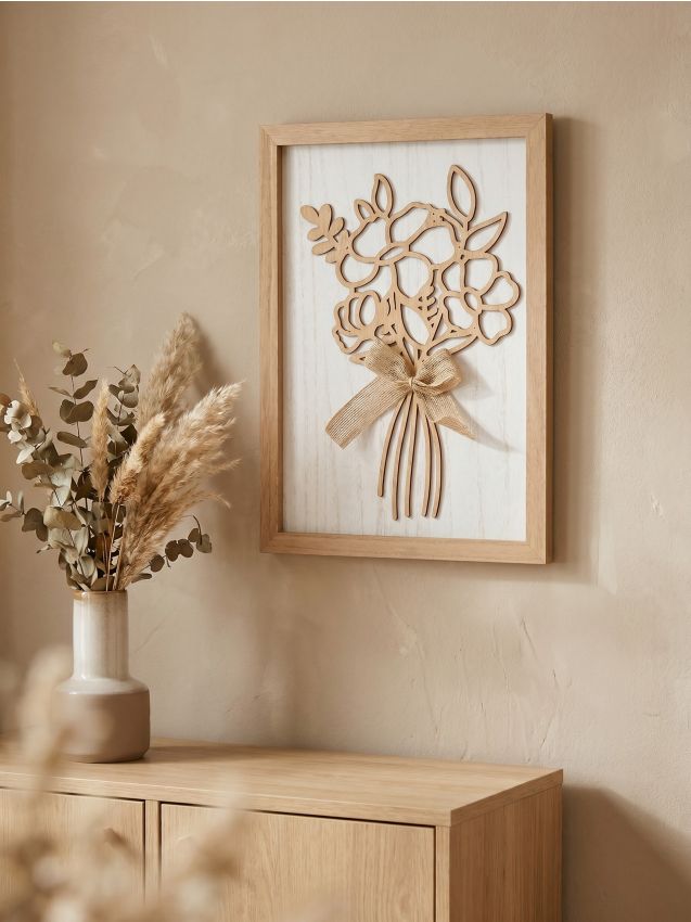 Sinsay - Decorațiune de perete 3D cu motiv floral - bej