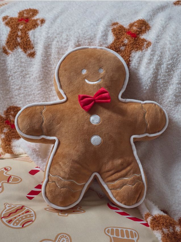Sinsay - Pernă decorativă în formă de omuleț din turtă dulce - maro