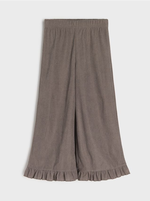 Sinsay - Pantaloni wide leg - gri-închis