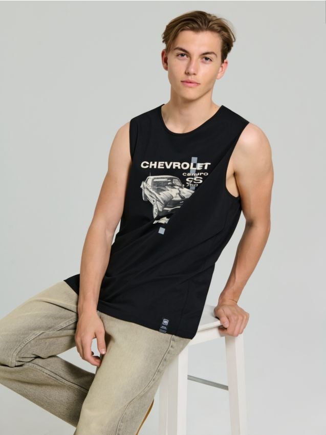 Sinsay - Tričko s potlačou Chevrolet Camaro - čierna