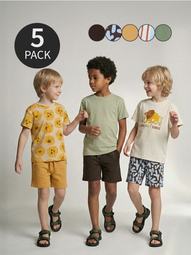 Sinsay - Pantaloni scurți de trening, din material majoritar bumbac 5 pack - multicolor