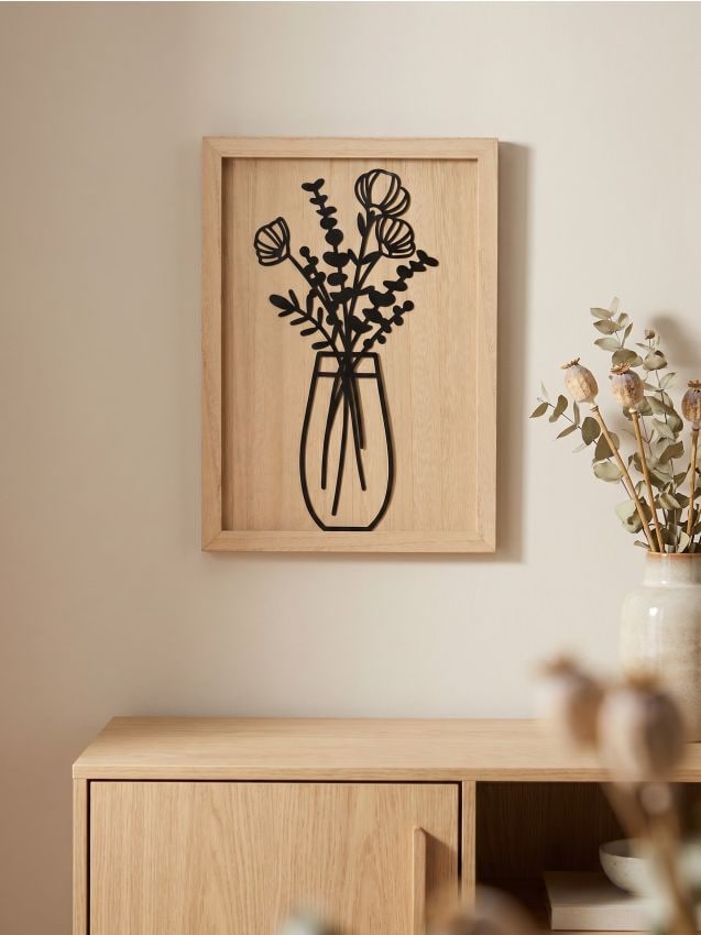 Sinsay - Decorațiune de perete 3D cu motiv floral - bej