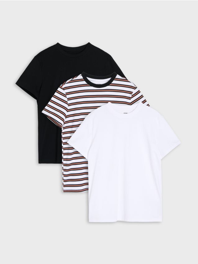 Sinsay - Tricouri din bumbac 3 pack - multicolor