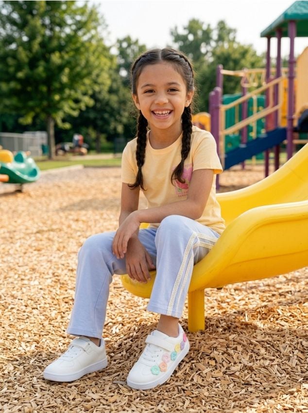 Sinsay - Legginsy flare z ozdobną koronką - niebieski