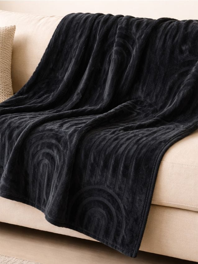 Sinsay - Pătură cu model în relief - negru