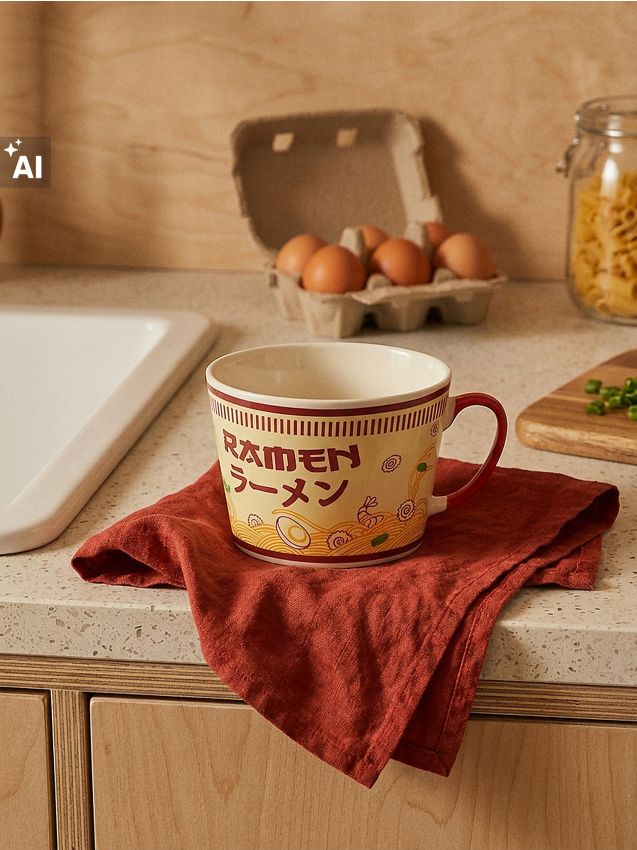 Sinsay - Cana ceramică cu motiv ramen - multicolor