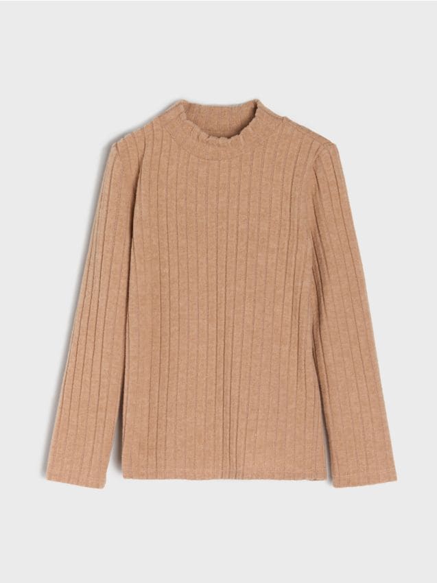 Sinsay - Prúžkovaný pletený sveter - hnedá