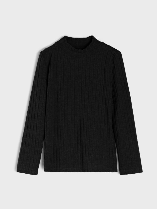 Sinsay - Prúžkovaný pletený sveter - čierna