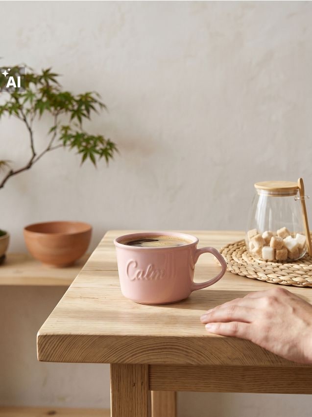 Sinsay - Cană ceramică cu inscripție - roz-pastel
