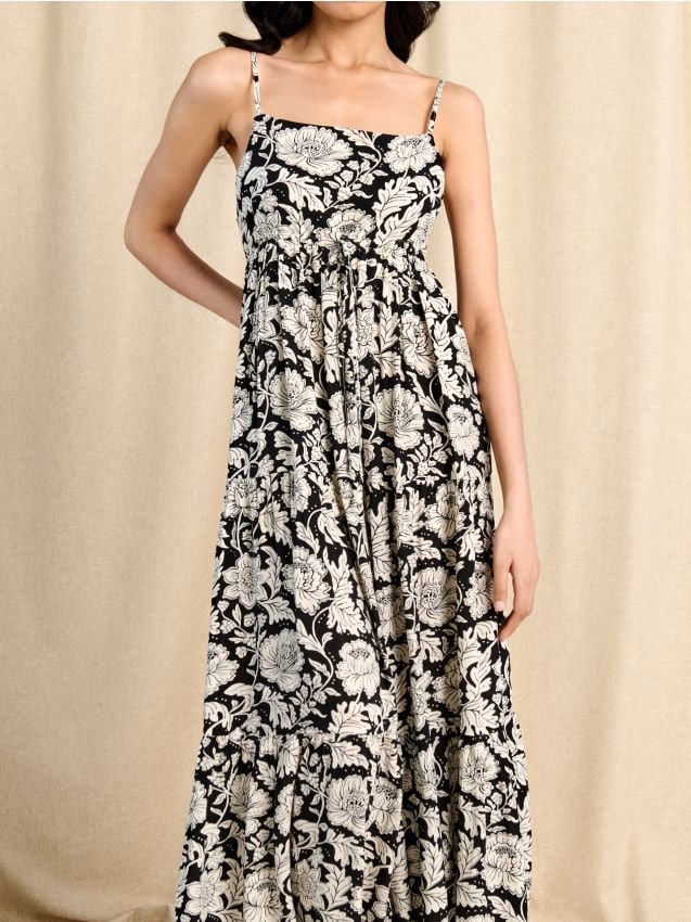 Sinsay - Rochie midi cu imprimeu floral - multicolor