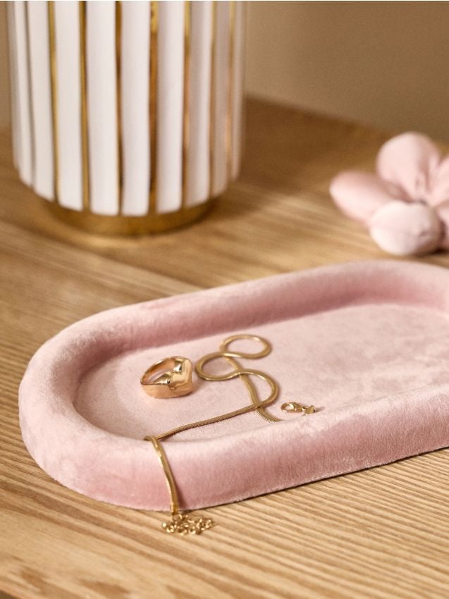 Sinsay - Tavă decorativă din catifea - roz