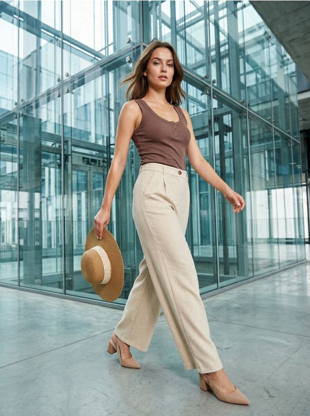 Sinsay - Top tricotat cu nasturi - cafeniu