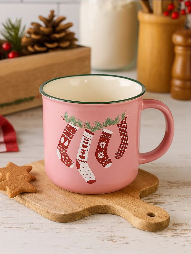 Sinsay - Hrnček so sviatočným motívom - pastelová ružová