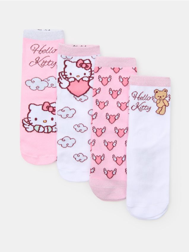 Sinsay - Skarpetki Hello Kitty 4 pack - różowy