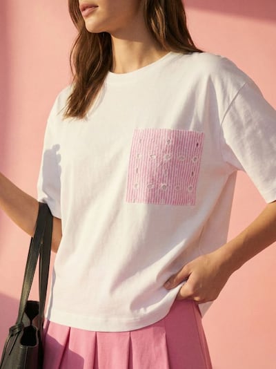 T Shirt mit Baumwollanteil mit kurzen Ärmeln