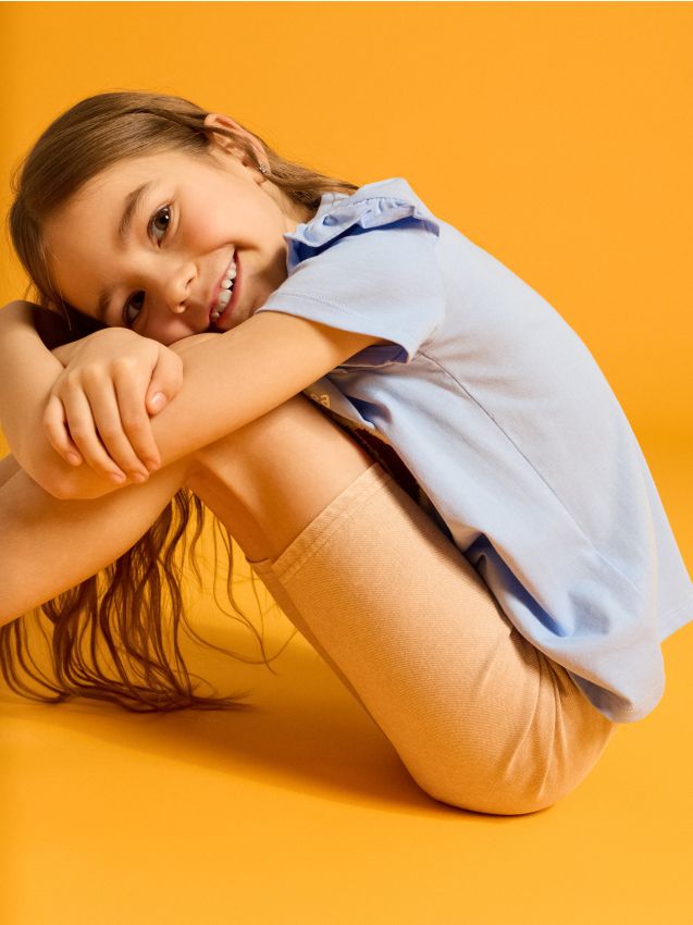 Sinsay - Pantaloni scurți tip biker cu efect prespălat - nude