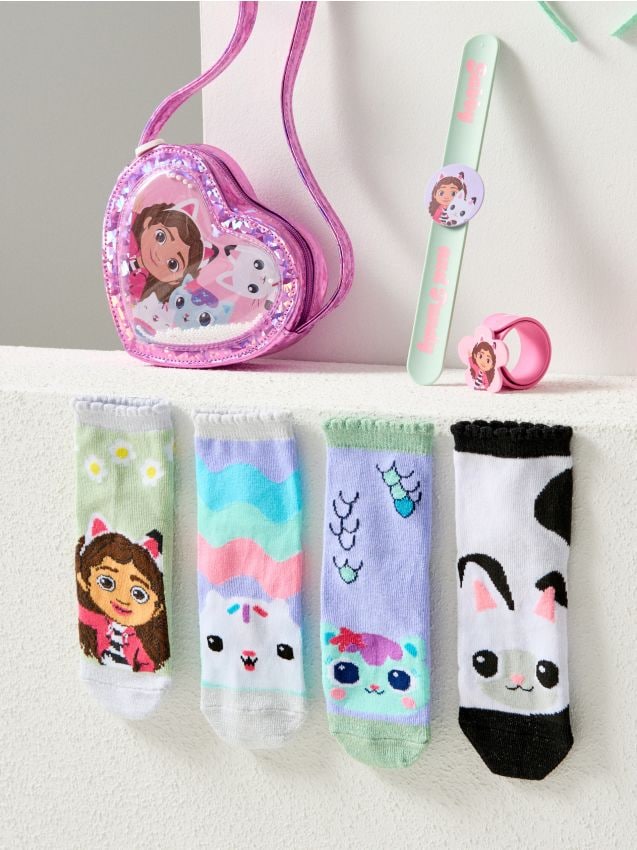 Sinsay - Prążkowane skarpetki 5 pack Gabby's Dollhouse - wielobarwny