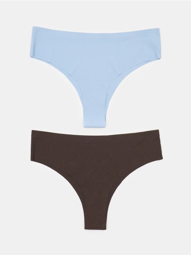 Sinsay - Bezszwowe majtki brazilian 2 pack - wielobarwny
