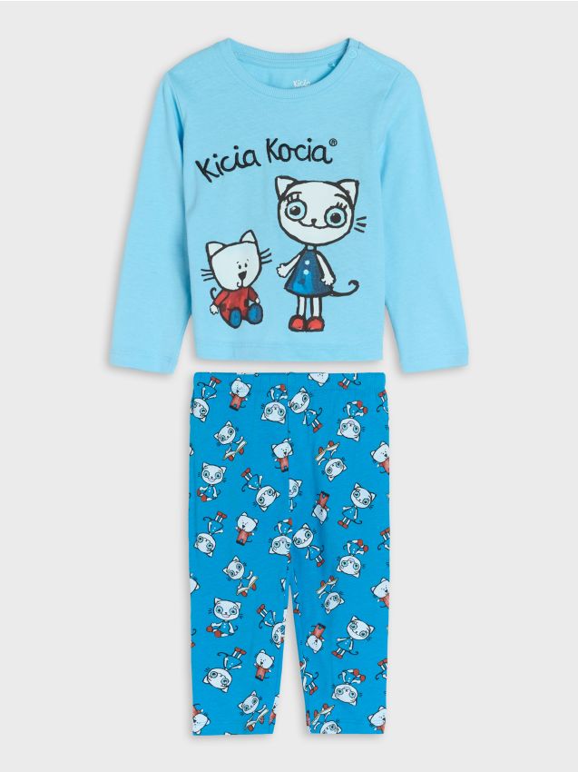 Sinsay - Dvojdielne pyžamo Kitty Kotty - svetlomodrá