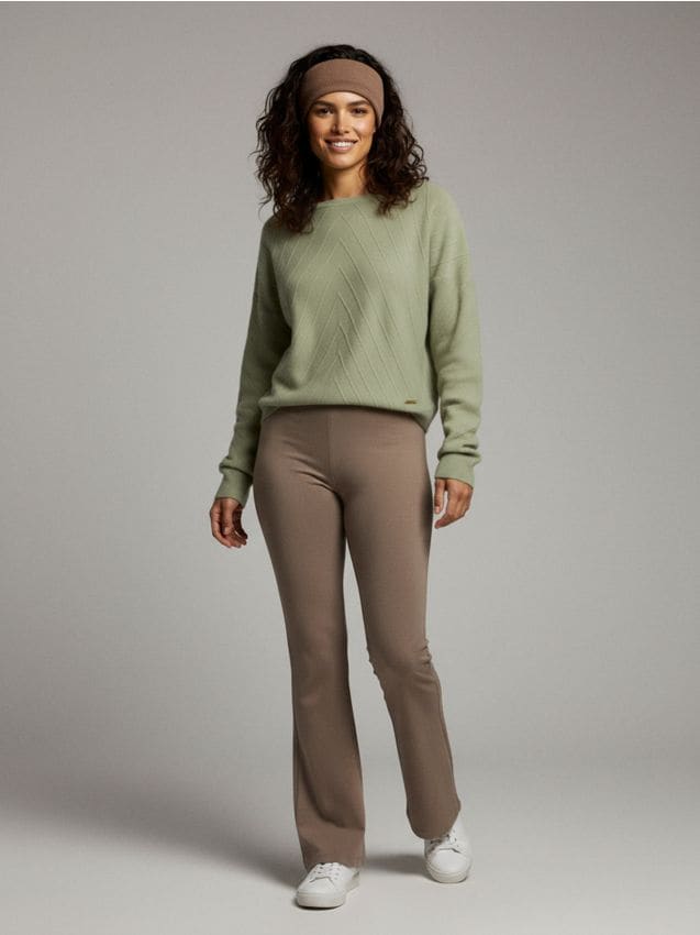 Sinsay - Pulover cu model texturat și vâscoză - verde-deschis