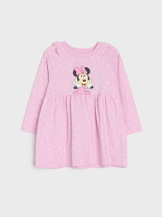 Sinsay - Rochie din bumbac cu volane Minnie Mouse - roz-pastel