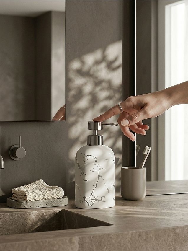Sinsay - Dispenser de săpun cu model marmorat - alb