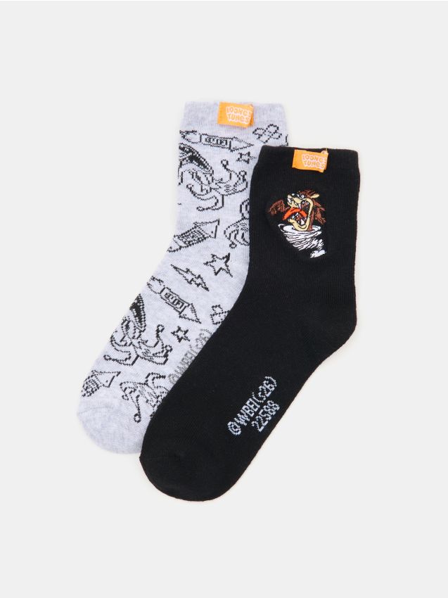 Sinsay - Skarpetki 2 pack Looney Tunes - czarny