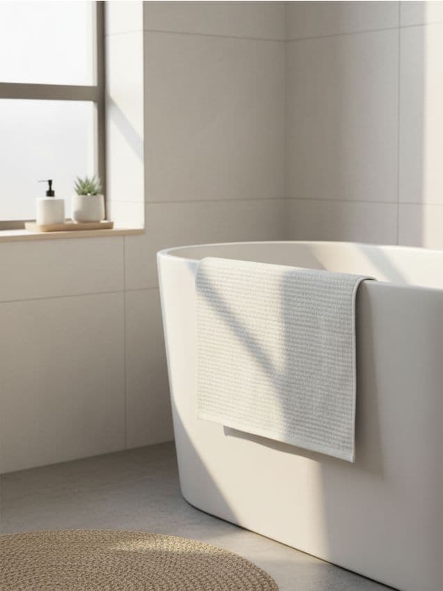 Sinsay - Jednofarebný bavlnený uterák - biela