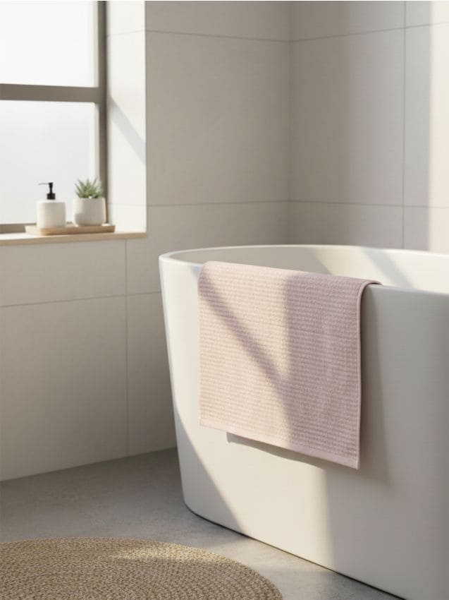 Sinsay - Jednofarebný bavlnený uterák - pastelová ružová