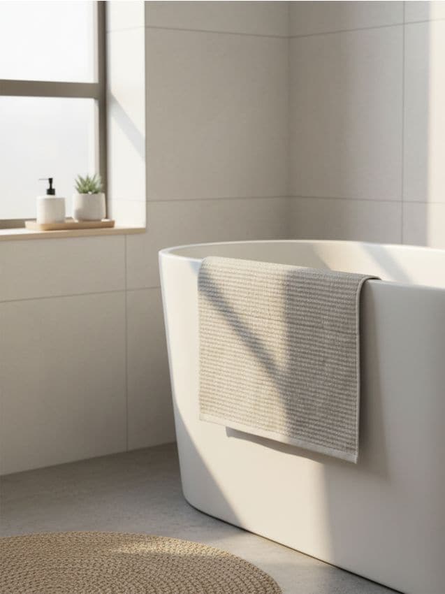 Sinsay - Jednofarebný bavlnený uterák - béžová